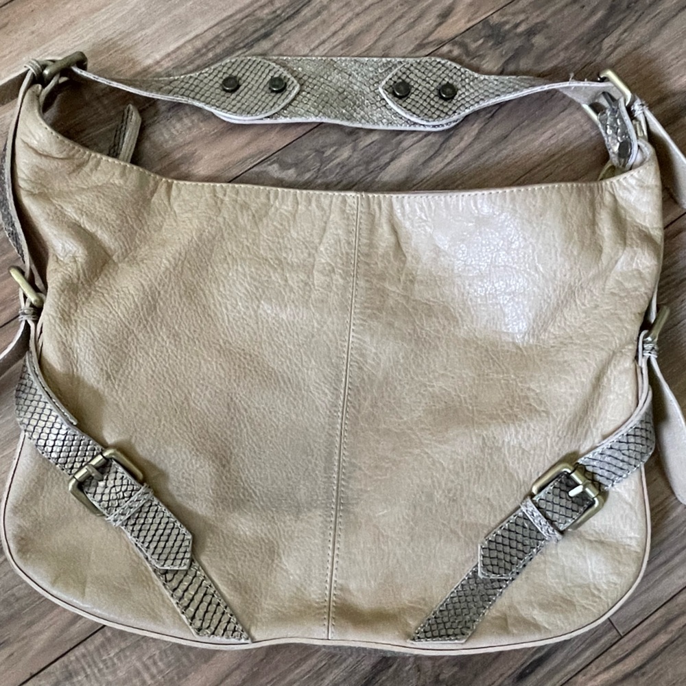 Pulicati Leather Bag, Leather & Snakeskin Bag, Made in Italy Leather Purse used.